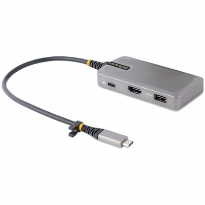 StarTech.com USB-C Multiport Adapter, 4K 60Hz HDMI, 3-Port USB Hub, 100W Power Delivery Pass-Through, Mini Dock, Windows/macOS/ChromeOS