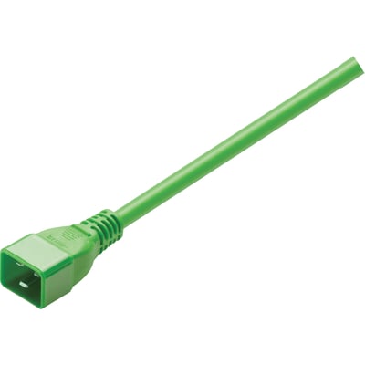 POWER CORD C19 - C20, 12AWG, 20AMP, 250V, HEAVY DUTY SJT JACKET, GREEN, 4FT, C19