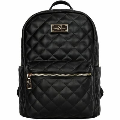 ST. TROPEZ QUILTED MINI BACKPACK FITS YOUR TABLET. FRONT ZIP POCKET FOR VALUABLE