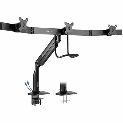 Tripp Lite by Eaton Safe-IT Precision-Placement Triple-Display Desk Clamp/Grommet with premium gas spring arm and Antimicrobial Tape for 17" to 32" Displays