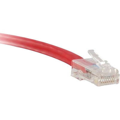 ENET Cat6 Red 15 Foot Non-Booted (No Boot) (UTP) High-Quality Network Patch Cable RJ45 to RJ45 - 15Ft