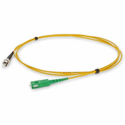 AddOn 2m ASC (Male) to ST (Male) Yellow OS2 Simplex Fiber OFNR (Riser-Rated) Patch Cable