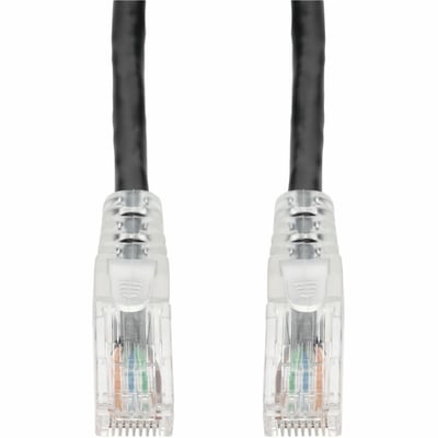 AddOn 7ft Black CAT 6A PVC Ethernet Cable Snagless Easy Clear Boot TAA RJ-45 M/M