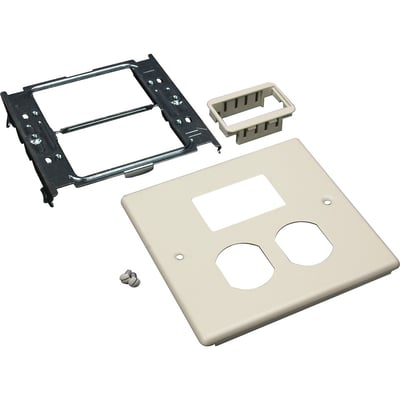 Wiremold 4047 Two-Gang Cover and Pass and Seymour Activate 2A Mini Adapter Fitting