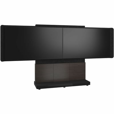 Middle Atlantic Forum Series 4RU Free-Standing 3-Bay Dual Display Stand - Dark Finish