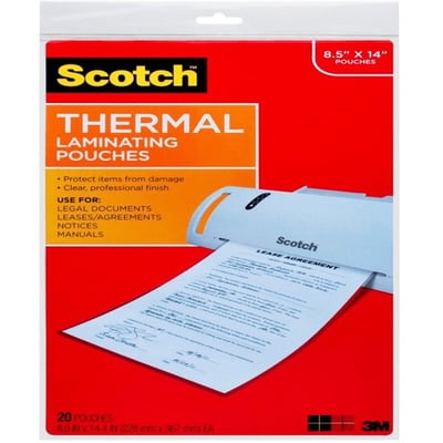 SCOTCH LAMINATING SHEETS 8.9INX14.4IN 20SHEETS
