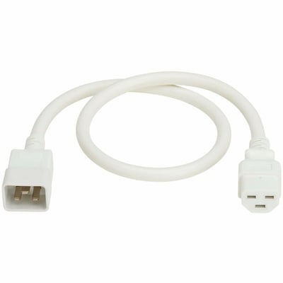 Eaton Tripp Lite Series Power Cord, C20 to C21 - Heavy-Duty, 20A, 250V, 12 AWG, 2 ft. (0.6 m), White