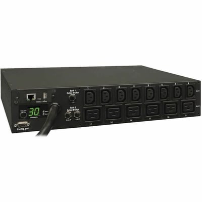 Tripp Lite by Eaton PDU 5.5kW Single-Phase Switched PDU - LX Interface 208/230V Outlets (8 C13 & 6 C19) L6-30P Input 15 ft. (4.57 m) Cord 2U Rack-Mount TAA