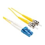 9 METER LC-ST SINGLEMODE FIBER OPTIC CABLE, YELLOW, OFNR, 9/125 FIBER, SINGLE-MO