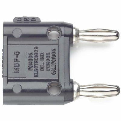Pomona Double Banana Plug With Shorting Bar, Black