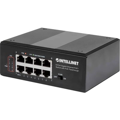 INTELLINET NETWORK SOLUTIONS 8-PORT GIGABIT ETHERNET POE+ SWITCH WITH POE PASSTH