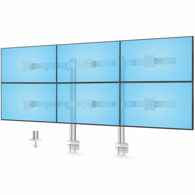 SIX-MONITOR DESK MOUNT CROSSBAR MAX 32IN SCREENS/17.6LB EACH/VESA