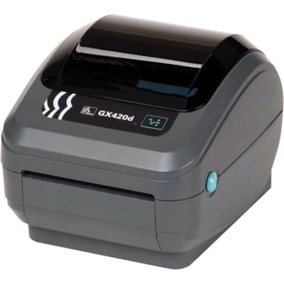 Zebra GX420d Desktop Direct Thermal Printer - Monochrome - Label Print - USB - Serial - Wireless LAN - With Cutter