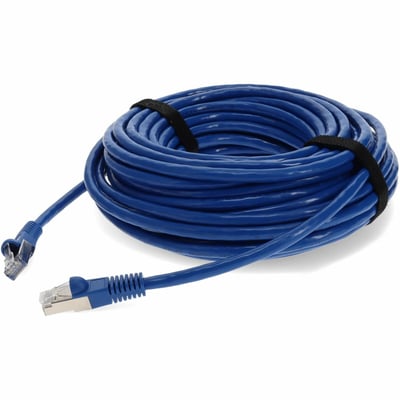 AddOn 30ft Blue CAT 7 Shielded (S/FTP) PVC Ethernet Cable Snagless Bubble Boot RJ-45 M/M