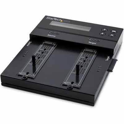 StarTech.com Standalone Dual Bay M.2 SATA/NVMe Duplicator/Eraser, HDD/SSD Cloner/Wiper, M.2 PCIe/AHCI, Hard Drive Sanitizer/Copier, TAA