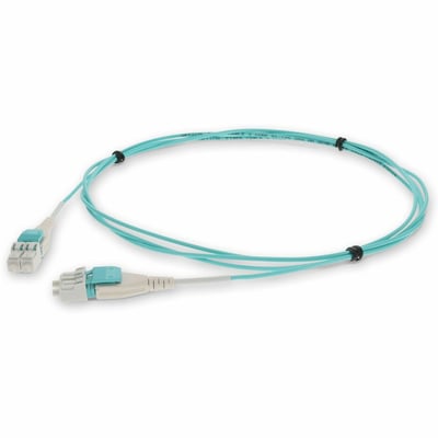 AddOn 4m LC to LC Field Modifiable Aqua OM4 Duplex OFNR (Riser-Rated) Fiber Patch Cable