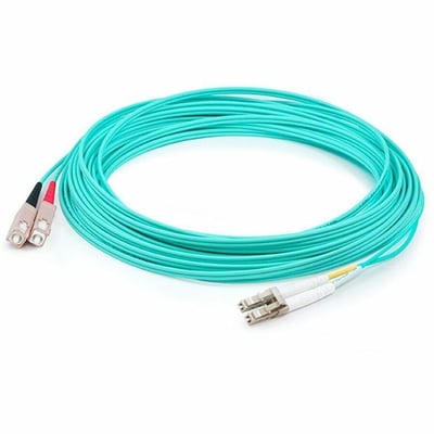 AddOn 40m LC (Male) to SC (Male) Straight Aqua OM4 Duplex LSZH Fiber Patch Cable