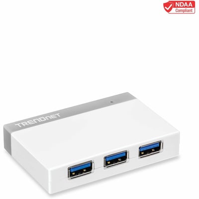 TRENDnet 4-Port USB 3.0 Ultra-Mini Hub, 1M (3ft. USB 3.0 cable), Up to 5Gbps, Power Adapter Included, Plug &Play, Backwards Compatibility with USB 2.0/USB 1.1, TU3-H4