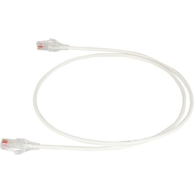 Ortronics 28awg Reduced Diameter CAT 6 Channel Cord, White, 10'