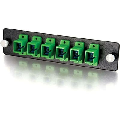 C2G Q-Series 6-Strand, SC, Zirconia Insert, SM, APC, Green SC Adapter Panel