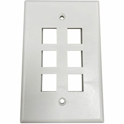 Tripp Lite by Eaton Safe-IT 6-Port Single-Gang Keystone Wall Plate, Antibacterial, Ivory Matte, TAA