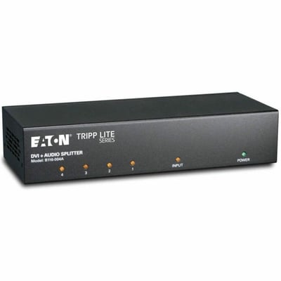 Tripp Lite by Eaton 4-Port DVI Splitter with Audio and Signal Booster - Single-Link DVI-I 1920 x 1200 (1080p) @ 60 Hz TAA