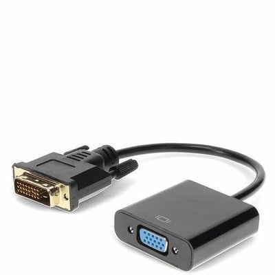 DVI-D Single Link (18+1 pin) Male to VGA Female Black Active Adapter For Resolution Up to 1920x1200 (WUXGA)