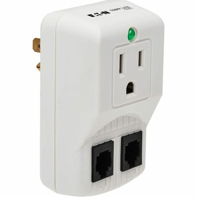 Eaton Tripp Lite Series Protect It! 1-Outlet Portable Surge Protector, Direct Plug-In, 750 Joules, Tel/Modem Protection