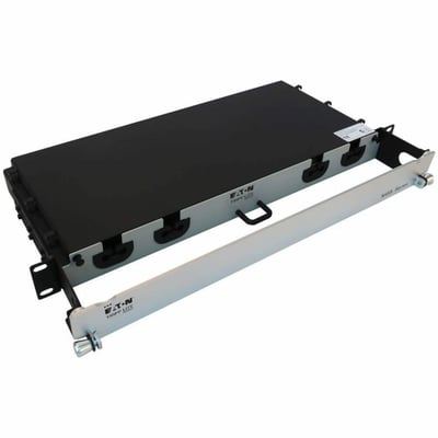 Eaton Tripp Lite Series Preloaded Fiber Panel, 1U - 2x (24F MTP/MPO-APC to 12x LC Duplex F/M) 24F Trunk Cables, OS2 Singlemode, 10 m (32.8 ft.)