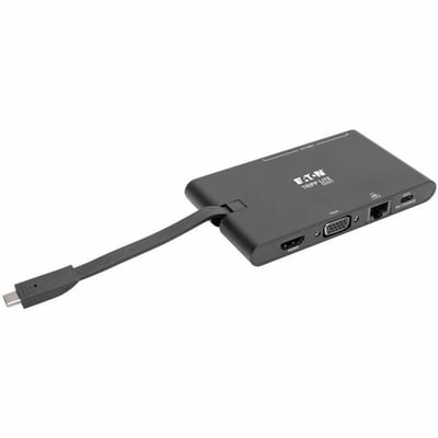 Tripp Lite by Eaton USB-C Dock - 4K HDMI VGA USB 3.x (5Gbps) USB-A/C Hub Gigabit Ethernet Memory Card Slots 100W PD Charging