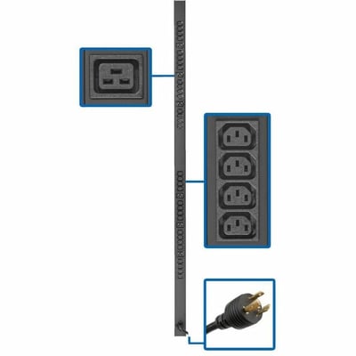 Tripp Lite by Eaton PDU 3.7kW 208/230V Single-Phase Basic PDU - 32 C13 & 6 C19 Outlets L6-20P Input 10 ft. Cord 63.75 in. 0U Rack