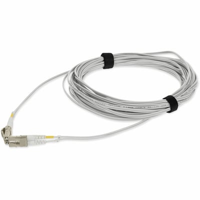 AddOn 5m LC to LC Gray OM4 Duplex OFNP (Plenum-Rated) Fiber Patch Cable