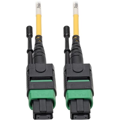 Tripp Lite by Eaton MTP/MPO (APC) Singlemode Patch Cable (F/F) 12 Fiber 40/100 GbE QSFP+ 40GBASE-PLR4 Plenum Push/Pull Tab Yellow 2 m (6.6 ft.)