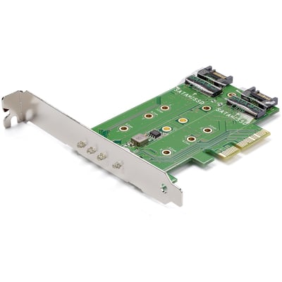 StarTech.com M.2 Adapter " 3 Port " 1 x PCIe (NVMe) M.2 " 2 x SATA III M.2 " SSD PCIE M.2 Adapter " M2 SSD " PCI Express SSD