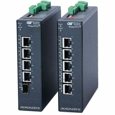 Omnitron Systems 10G Unmanaged Industrial Multi-Gigabit / Multi-Rate PoE++ (60W) Switch
