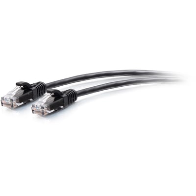 C2G 2ft Cat6a Snagless Unshielded (UTP) Slim Ethernet Cable - Cat6a Slim Network Patch Cable - PoE - Black