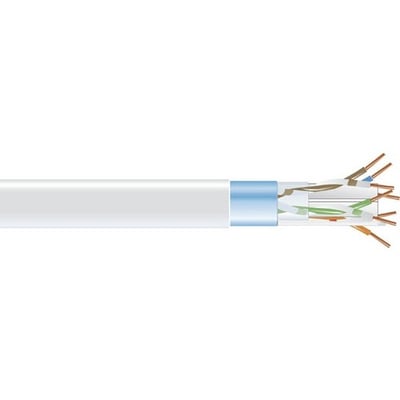 Black Box CAT6 400-MHz Solid Bulk Cable F/UTP CMP Plenum WH 1000FT Spool