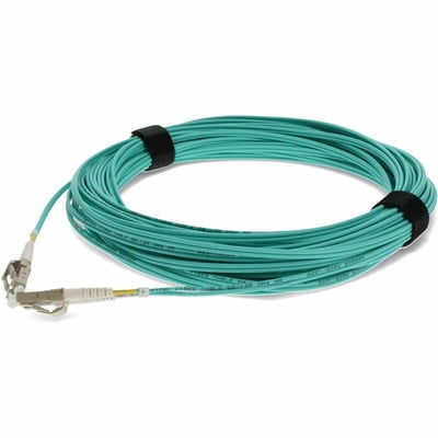AddOn 17m LC to LC Aqua OM3 Duplex OFNR (Riser-Rated) Fiber Patch Cable