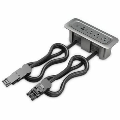 Wiremold ModPower Series - Middle Unit In Surface - 3ft Cord - Magnesium