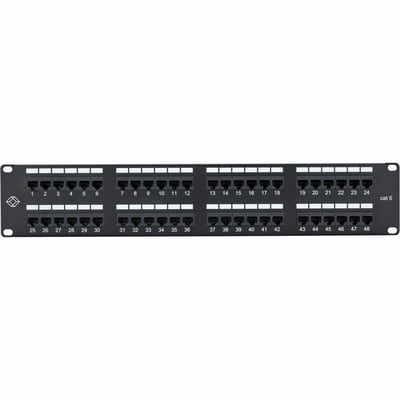 CAT6 PATCH PANEL, PUNCHDOWN - 2U, UNSHIELDED, 48-PORT