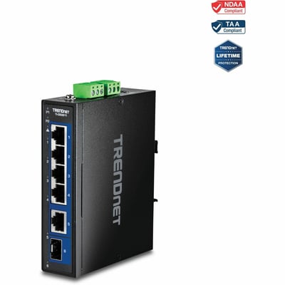 6-PORT INDUSTRIAL 2.5G DIN-RAIL SWITCH WITH 1 X 10G PORT