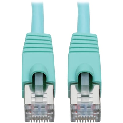 Eaton Tripp Lite Series Cat6a 10G Snagless Shielded STP Ethernet Cable (RJ45 M/M), PoE, Aqua, 2 ft. (0.61 m)