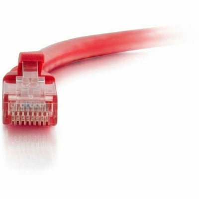 Quiktron 7Ft Q-Series Cat6A Snagless (UTP) Ethernet Network Patch Cable, CM Rated - Red