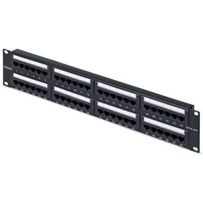 48-PORT 2U CAT6 PATCH PANEL RACKMOUNT/UTP/RJ45/110 PUNCH DOWN