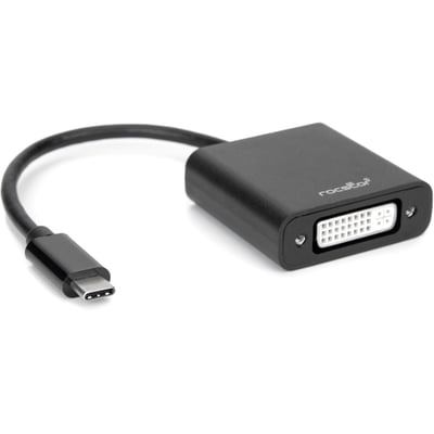Rocstor Premium USB-C to DVI Adapter M/F- 6" - USB Type-C to DVI Converter adapter for MacBook, Macbook Pro, ChromeBook or any other USB Type C devices connecting to Displayport. Use for Monitor, Projector, and