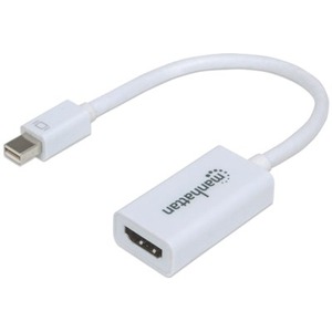 Mini DisplayPort 1.2 to HDMI Adapter Cable, 1080p@60Hz, 17cm, Male to Female, White, Not Bi-Directional, Lifetime Warranty