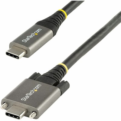 StarTech.com 20" 50cm Side Screw Locking USB C Cable 10Gbps, USB 3.1 Type-C Cable, 5A/100W PD, DP Alt Mode, Dual Screw Lock USB-C Cord