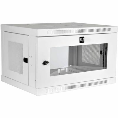 Tripp Lite by Eaton SmartRack 6U Low-Profile Switch-Depth Wall-Mount Mini Rack Enclosure Clear Acrylic Window White