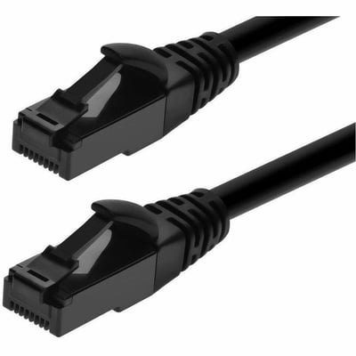 MONOPRICE CAT6A 1FT BLACK FLEXIBLE TPE PATCH CABLE_ UTP_ 24AWG_ 500MHZ_ PURE BAR