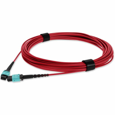 AddOn 3m MPO/UPC to MPO/UPC Red OM4 OFNP (Plenum-Rated) 12-Strand Fiber Patch Cable